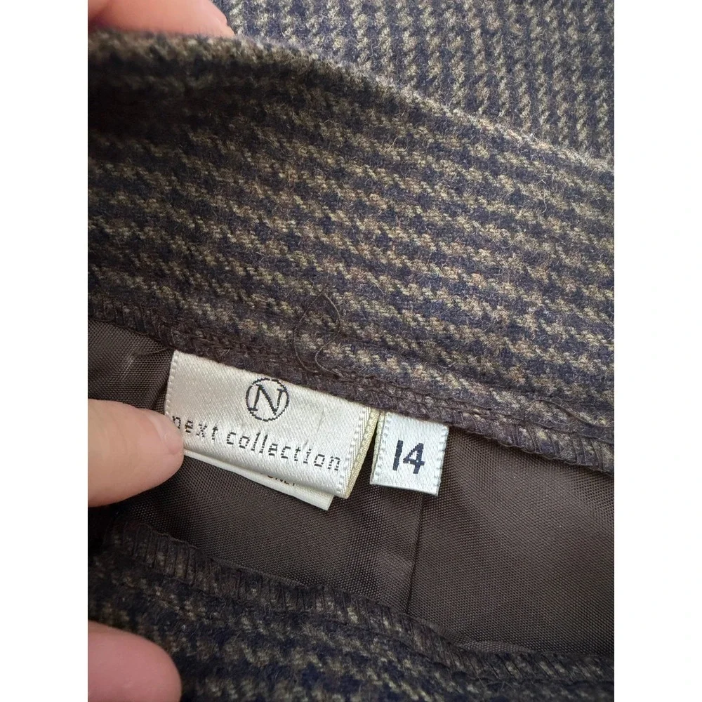 Vtg Wool Blend Houndstooth Pencil Skirt Womens‎ 14 Fits Small Preppy Academia